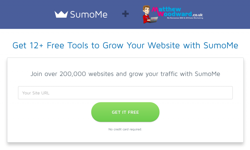 SumoMe Influencer Landing Page